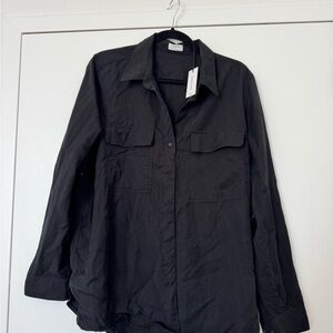 Aritzia Babaton Black Collared Shirt